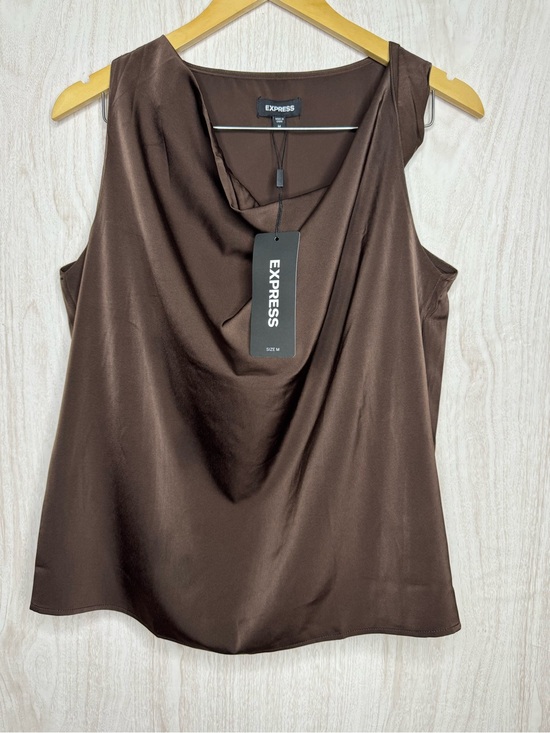 Express Tops - Express Brown Satin Cowl Neck Sleeveless Camisole size M